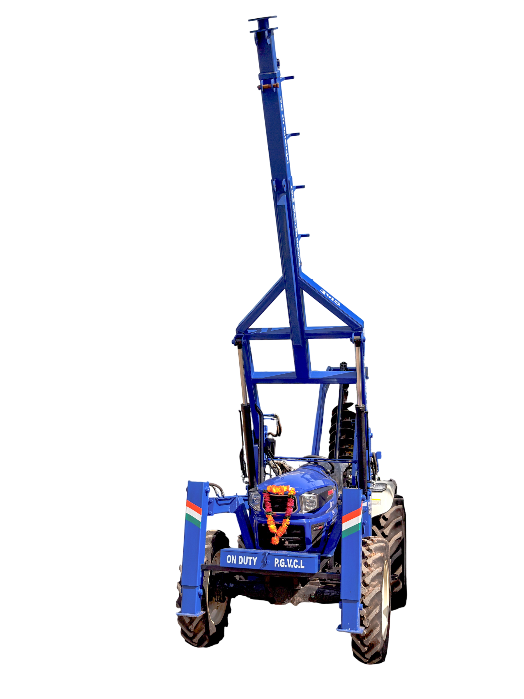 Pole Erection Machine with Hole Digger